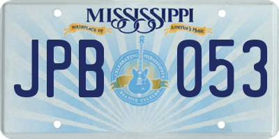 MS license plate JPB053