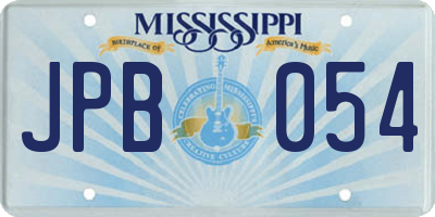 MS license plate JPB054