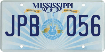 MS license plate JPB056