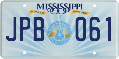 MS license plate JPB061