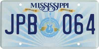 MS license plate JPB064