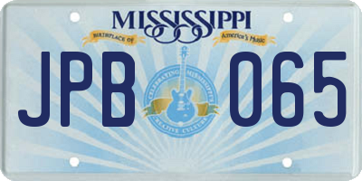 MS license plate JPB065
