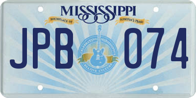 MS license plate JPB074
