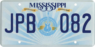 MS license plate JPB082