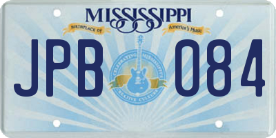 MS license plate JPB084