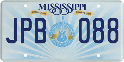 MS license plate JPB088