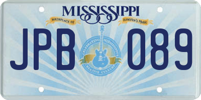 MS license plate JPB089