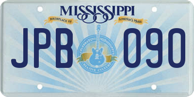 MS license plate JPB090