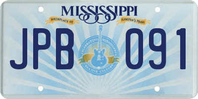 MS license plate JPB091