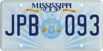 MS license plate JPB093