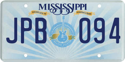MS license plate JPB094