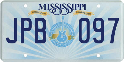 MS license plate JPB097