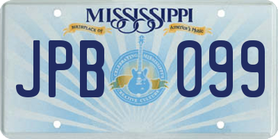 MS license plate JPB099