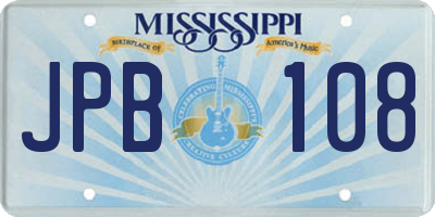 MS license plate JPB108