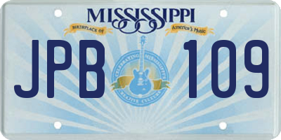 MS license plate JPB109