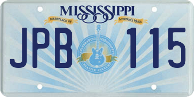 MS license plate JPB115