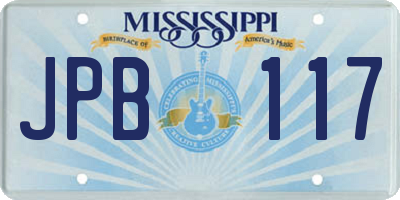 MS license plate JPB117