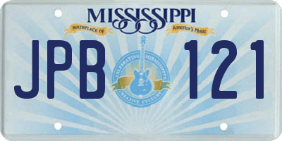 MS license plate JPB121
