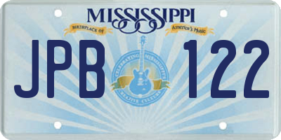 MS license plate JPB122