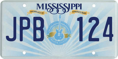MS license plate JPB124
