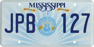 MS license plate JPB127