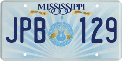 MS license plate JPB129