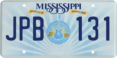 MS license plate JPB131