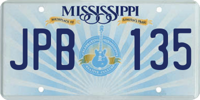MS license plate JPB135