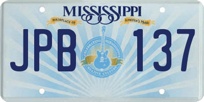 MS license plate JPB137
