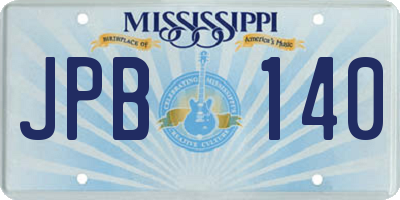 MS license plate JPB140