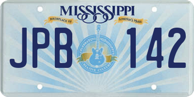 MS license plate JPB142