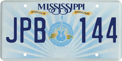 MS license plate JPB144