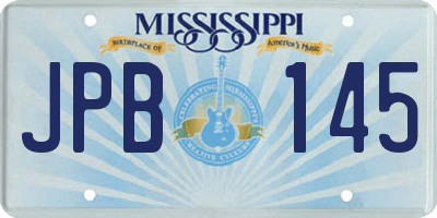 MS license plate JPB145