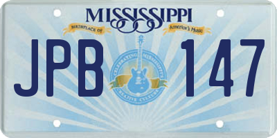 MS license plate JPB147