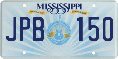 MS license plate JPB150