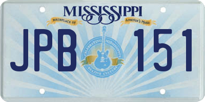MS license plate JPB151