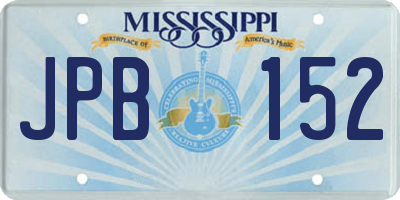 MS license plate JPB152