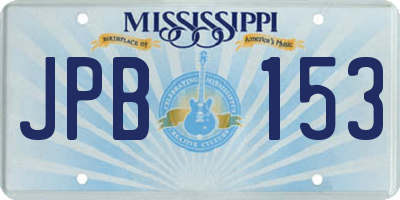 MS license plate JPB153