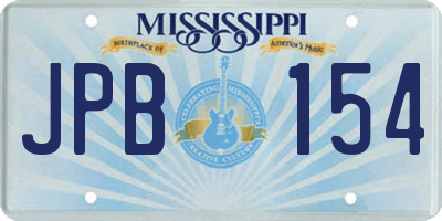 MS license plate JPB154