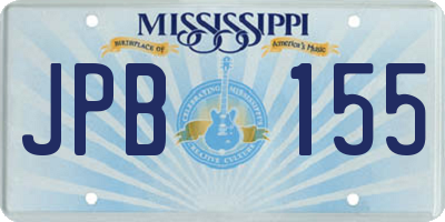 MS license plate JPB155