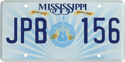 MS license plate JPB156
