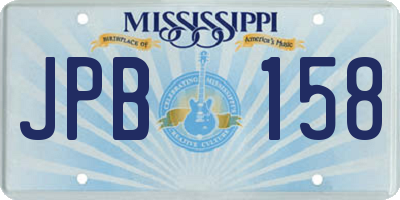 MS license plate JPB158