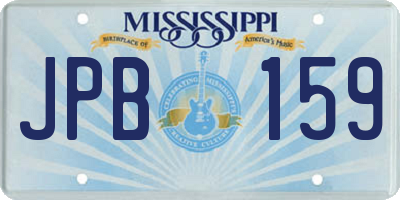 MS license plate JPB159