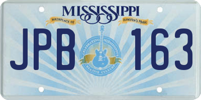 MS license plate JPB163