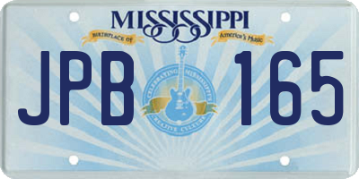 MS license plate JPB165