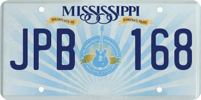 MS license plate JPB168