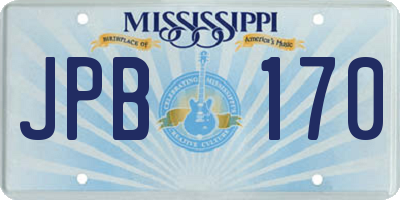 MS license plate JPB170