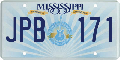 MS license plate JPB171