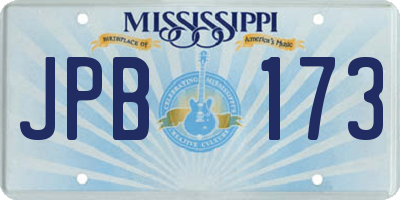 MS license plate JPB173