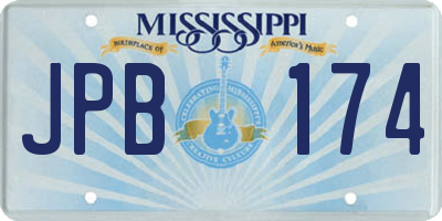 MS license plate JPB174